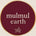 Round logo with 'mulmul earth' text on a beige background